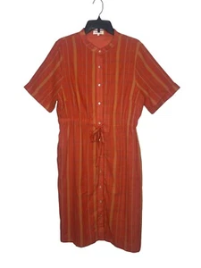 Roolee Women's Full Button-Down Short Sleeve Plaid Midi Dress Size Lg Granny - Picture 1 of 11
