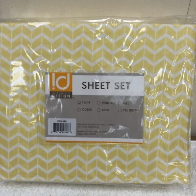 Intelligent Design Microfiber  Twin Sheet Set Yellow Chevron - Image 1 of 4