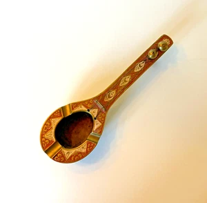 Vintage geprägte Emaille Messing Mandoline Laute Sitar ASCHENBECHER Musikinstrument 6,75" L - Bild 1 von 10