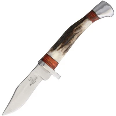 Frost Cutlery Fixed Knife 2.5" Stainless Clip Point Blade Bone/Pakkawood Handle - Image 1 of 2
