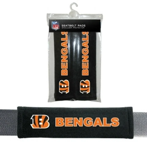 Cincinnati Bengals NFL Auto Gym 2pc Seat Belt Pads / Shoulder Pads Covers -New Cover