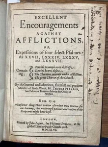 RARE 1647 Thos. Pierson 'Excellent Encouragements, Exposition Of Psalms' Puritan - Imagen 1 de 24