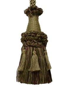 Conso Empress 22009 W61 DARK SAND KHAKI GREEN GRAPE Decorative 5.5" Tassel - Picture 1 of 1