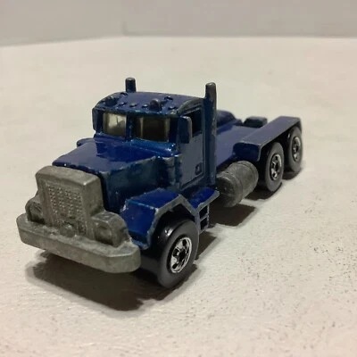Semirremolque Hot Wheels Peterbilt 1979 vintage azul cabina diecast sin plataforma de volteo Foto 1 de 4