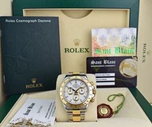 ROLEX - 18kt Gold & SS DAYTONA White Index Dial Model 116523 - SANT BLANC - Picture 1 of 10