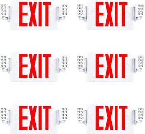Sunco 6 Pack Exit Signs with Emergency Lights, Two Adjustable LED Lights with Ba - Picture 1 of 12