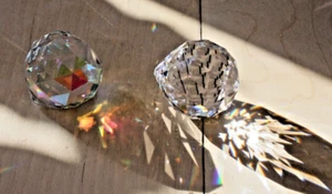 Crystal Ball Beads Large Round Point & Hole on Top for Attachment 1.5" Diameter - Picture 1 of 3