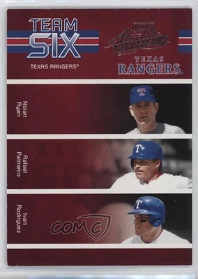 2005 Playoff Absolute Memorabilia Team Six Nolan Ryan Rafael Palmeiro Doug Davis - Image 1 of 2