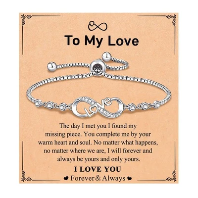 To My Love Gifts Infinity Bracelet Christmas Present Genuine 925 Jewelry Gift UK