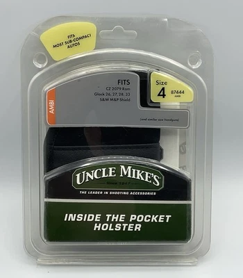 Uncle Mike’s, Size 4, Inside The Pocket, Holster, Ambidextrous, for Sub-Compact - Image 1 of 4