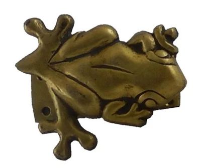 Frog Shape Antique Vintage Finish Handmade Solid Brass Door Knocker Bell Knob D2 - image 1 of 4
