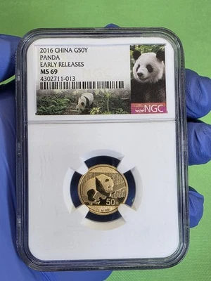 2016 China Gold Panda 50 Yuan Early Releases NGC MS 69 - Image 1 of 2