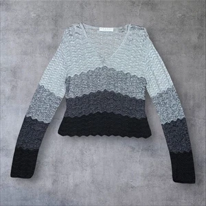 Nougat London Stricktop grau ombre Größe 16 UK Chevron Wellenmuster - Bild 1 von 8