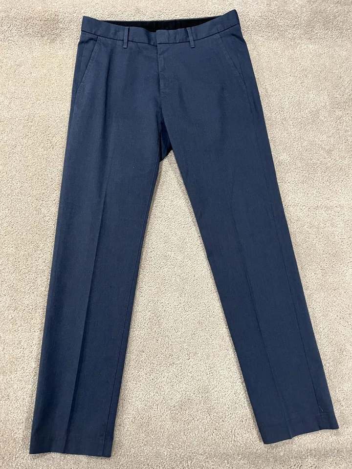 Брюки мужские Bonobos 32x32 синие приталенные платье брюки брюки плоский перед - Изображение 1 из 4