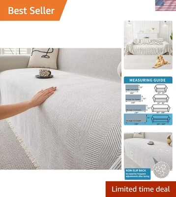 Non Slip Couch Cover Sofa Cover for 3 Cushion Couch Washable Pet Protector 91... - Image 1 of 4