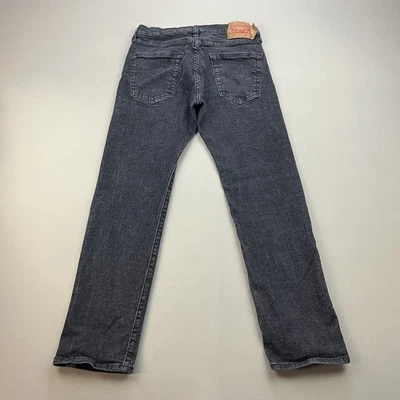 Pantalones de mezclilla Levis 501 para hombre 30x30 negros pierna recta botón mosca elástico lengüeta roja Foto 1 de 4