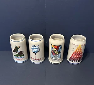 Vtg Oktoberfest Signed Set Of 4 1L Mugs Made In Germany - Picture 1 of 4
