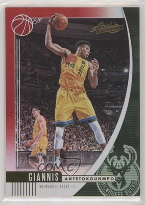 2019-20 Panini Absolute Memorabilia Red /199 Giannis Antetokounmpo #75 - Image 1 of 2