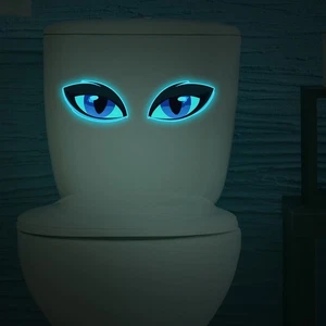 Playful Blue Eyes Toilet Stickers Adding Whimsy to Any Bathroom Setting - Picture 1 of 9