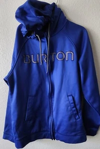 Burton Men's Blue MB Peak Hoodie Sweatshirt Long Sleeve Full Zip Size Large - Picture 1 of 3