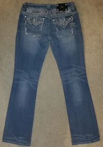 Miss Me Embellished Light Blue Denim Bootcut Jeans Womens Size 30x35 - Picture 1 of 22