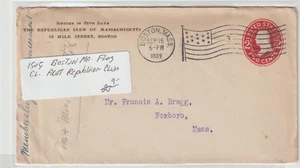 Boston Mass 1909 Bandera cl Advt Club Republicano de Massachusetts (e164) - Imagen 1 de 1