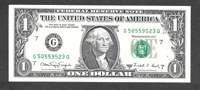 1988A $1 Web Note FRN, fr. 1917, G50559523Q Run 8-GQ Block 4-6 UNC - Image 1 of 2