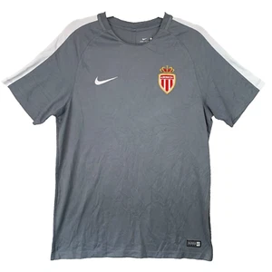 Nike AS Monaco FC Grey Short Sleeve Dri Fit T Shirt Size Men's Large L - Picture 1 of 14