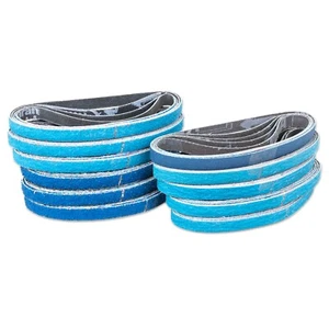 Cinturones de lijado de circonio de arena surtida de 3/8"" x 13"" - 49 piezas arena 40/60/80/100/120/15 - Imagen 1 de 3