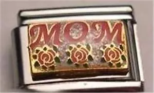 MOM ROSES MOMMY LIEBE EMAILLE ITALIENISCHER CHARM 9 MM MUTTER KIND SELTEN ZUM SELBERMACHEN ARMBAND - Bild 1 von 2