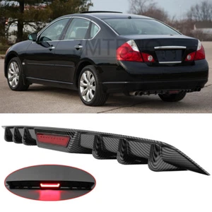 Carbon Rear Bumper Diffuser Spoiler LED Tail Light For Infiniti M35 M35h M37 M45 - Picture 1 of 17