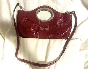 Claudia Firenze Clutch Bag Red/Burgundy, Leather Made In Italy - Picture 1 of 10