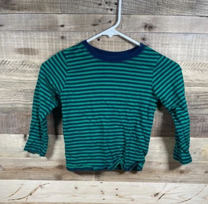 Okie Dokie Green Blue Stripe Boys 5Y Top Long Sleeve Cotton Comfort Casual Shirt - Picture 1 of 3