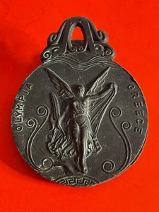 BRASS GREECE OLYMPIC MEDALLION LETTER CLIP - Picture 1 of 2
