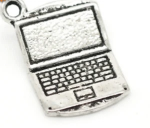 Laptop Computer Charm Pendant Tibetan Silver J1034 - Picture 1 of 8