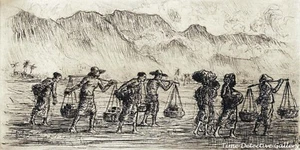 "Going to Market - Java" by Charles W. Bartlett - 1920s - Historic Art Print - Picture 1 of 1
