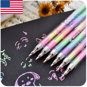 6 Colors in 1 Pen Gel Pens for Office Students Ink Pen Chalk Pen XMAS Gift US - Picture 1 of 12