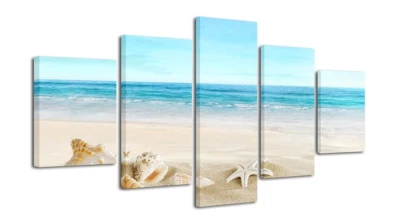 Seashell Large Size 5 panels Seascape Canvas Prints - Изображение 1 из 2