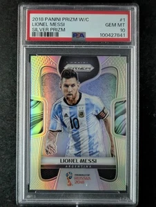 2018 Panini Prizm World Cup LIONEL MESSI Silver Prizm SP Argentina #1 PSA 10 - Picture 1 of 3