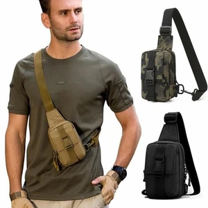 Men Small Chest Bag Pack Travel Sport Shoulder Sling Backpack Cross Body Outdoor - Picture 1 of 16