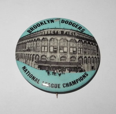 1950's Baseball Jackie Robinson Brooklyn Dodgers Ebbets Field World Series Pin - Image 1 of 2
