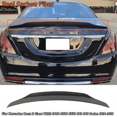 Alerón trasero de carbono real para Mercedes Benz W222 S400 S550 S63 S65 EE. UU. Foto 1 de 4