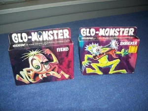 Rare Vintage 1971 Lindberg Glo Monster Fiend & Shrieker Glow In Dark Model Kits - Picture 1 of 15