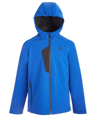 Spyder Big Boys Hooded Softshell Jacket - Blue-XL(18/20) - Image 1 of 4