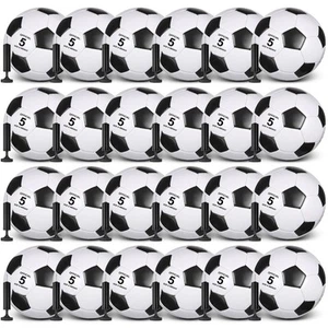 24 Pcs Size 5 Soccer Ball Bulk with 24 Pump Deflated Soccer Balls Football Bu... - Picture 1 of 7