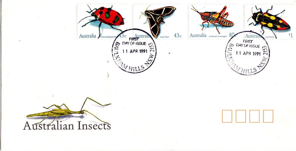 1991 Australian Insects FDC - Baulkham Hills NSW 2153 PMK - Image 1 of 1