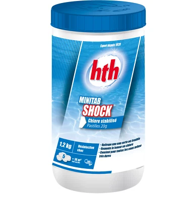 HTH MINITAB SHOCK Pastilles 20g - 1,2kg | Chlore Choc Stabilisé