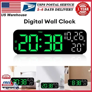 LED Digital Alarm Clock Wall Desk Alarm Remote Control Large Digital Display 7" - Picture 1 of 24