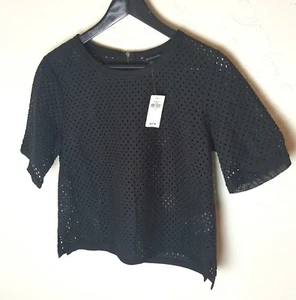 Blusa de malla para mujer Banana Republic camiseta con cremallera trasera $41.99 nueva con etiquetas nueva - Imagen 1 de 4
