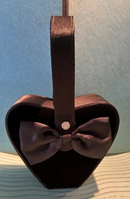 Bolsa de noite Swarovski em forma de coração veludo e cetim - alça ou alça de ombro - Imagem 1 de 4